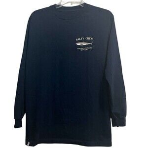 Salty Crew Men's Long Sleeve T-Shirt Thrill Seekers Risk Takers Navy Shark M
